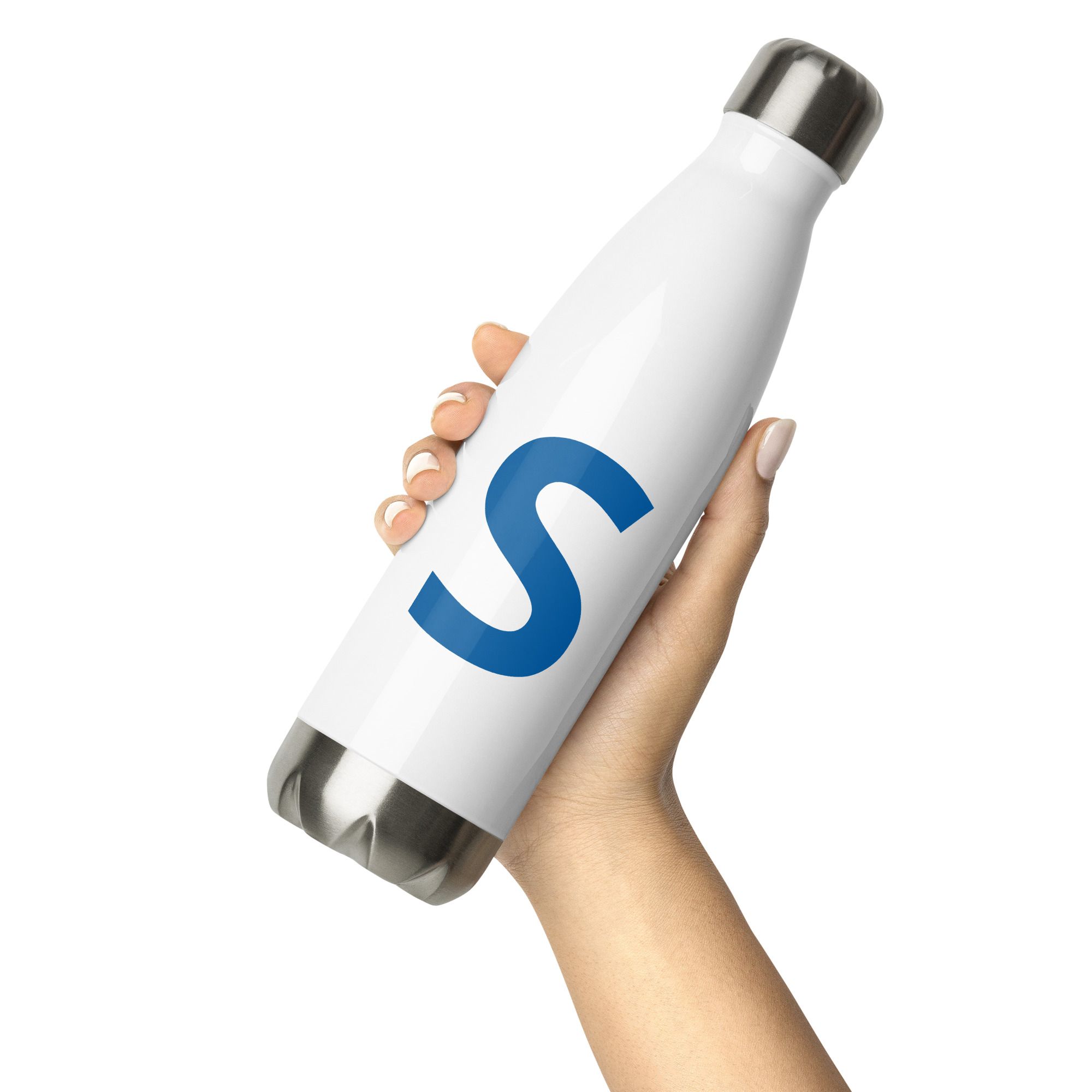 Steel Water Bottle with Initial S ~ Bold