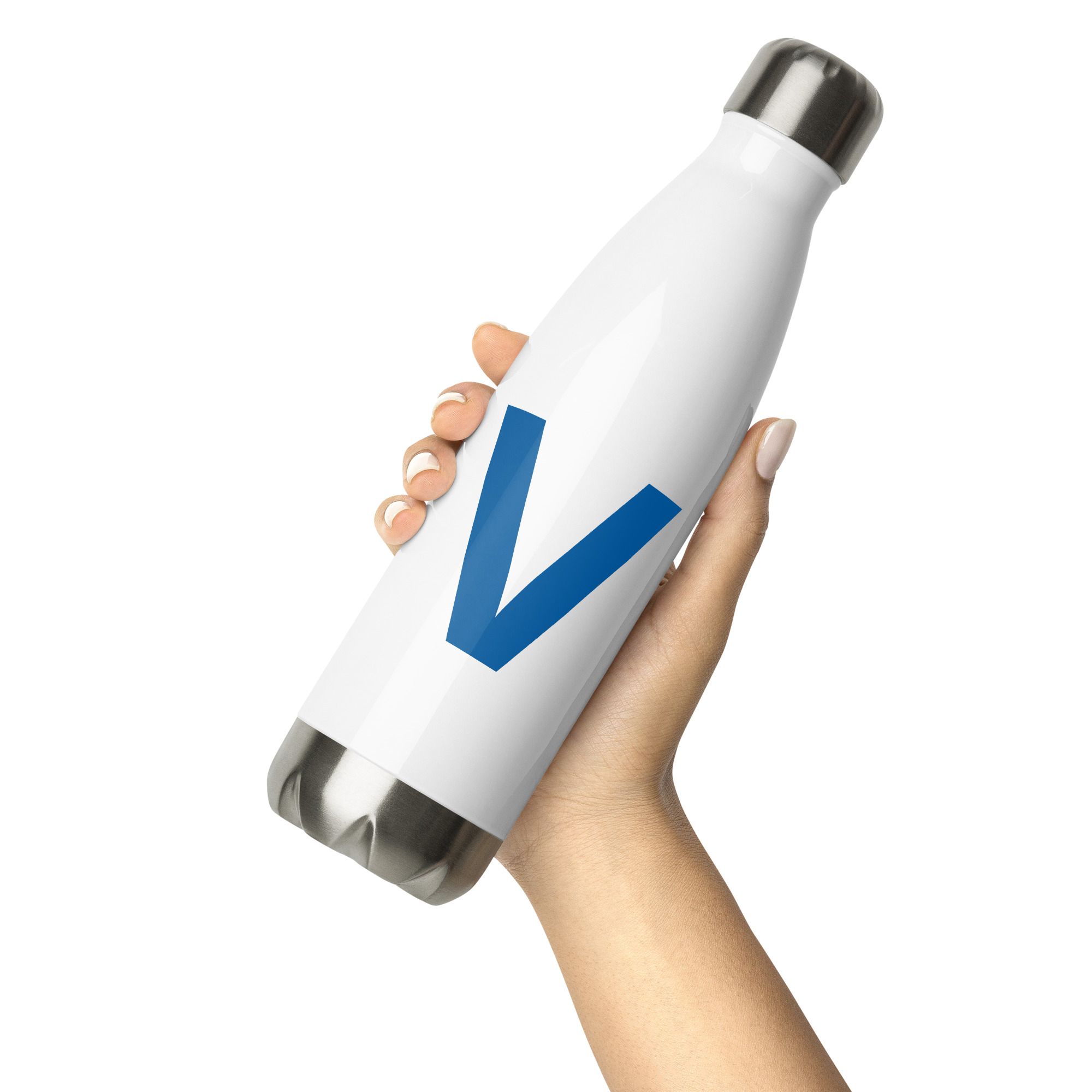 Steel Water Bottle with Initial V ~ Bold